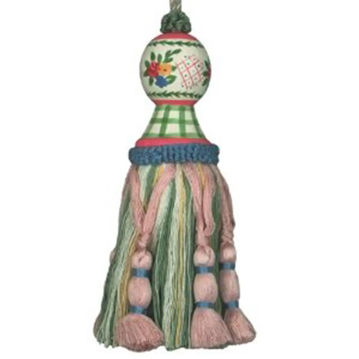 123 Creations Carolyn-Green hand painted tassel