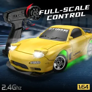 1:64 Remote Control Drift Car, 1 Box 4WD Desktop Racing Car Toy Car with Simulated Car Lights, Creative Car Toy, Birthday Holiday Gift, Rc Drift Car