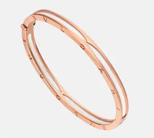 Pre-owned Bvlgari B. zero1 Bracelet 2 tone rose gold with white/black ceramic