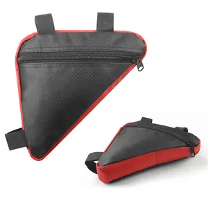 Mountain bike bag, mountain bike triangle bag, bike riding tool front beam storage bag (black/red/blue), bike riding storage bag