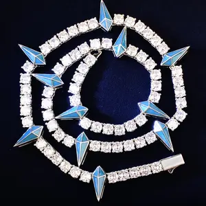 Hiphop Jewelry High Quality 5mm Trendy Design Sense Zircon Necklace Icy Iced Out Cuban Link Chain for Unisex Fashion Party Gfit