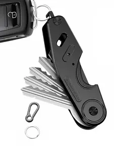 Compact Key Organizer, Metal Key Holder, Minimalist Key Case, Securely Holds 1-5 Keys, Ideal for Keychains, Car Key Accessory, Durable & Stylish Design