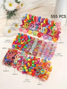555-Pcs-Set-Colorful-Butterfly-Hair-Clips-Fashion-Cute-Hair-Bands-Elastic-Hair-Ties-Scrunchies-Hair-Accessories-For-Girls-Suitable-For-Daily-Street-Party-Use