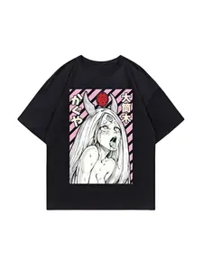 Naruto Kaguya Otsutsuki Graphic T-Shirt, Black Oversized Anime Streetwear Top, Pink Manga Art "Otsutsuki Kaguya" Japanese Text Tee for Men Women, Naruto Fan Gift & Darkcore Apparel