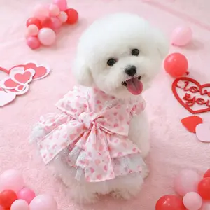 Cute Heart Design Pet Dog Dress, New Arrival Princess Style Clothing for Small Dogs Like Teddy Bichon Pomeranian Poodle, Adorable