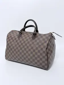 Pre-owned Louis Vuitton Leather Shoulder Bags Authentic Damier Ebene Speedy 35 Top Handle Handbag Shoulder Handbag YMLV26