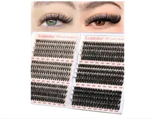Calphdiar Eyelash Clusters 30D+40D+50D+60D+80D+100D Lash Clusters Wispy Individual Lashes 476PCS D-curly Lash Extension 10-16MM Natural Lashes Clusters DIY Cluster Eyelash Extensions