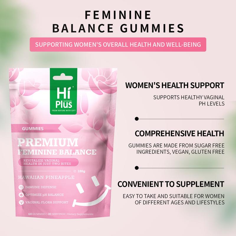 HiPlus Premium Feminine Balance Gummies for Women's Health & Wellness Immune Support Vegan Gluten-Free Hawaiian Pineapple Flavor 60 Gummies 30 Servings acne safe supplements clear skin hormone balance Liposomal NAD Energy Supplement Bundle HiPlus Premium Feminine Balance Gummies for Women's Health & Wellness Immune Support Vegan Gluten-Free Hawaiian Pineapple Flavor 60 Gummies 30 Servings acne safe supplements clear skin hormone balance Liposomal NAD Energy Supplement Bundle