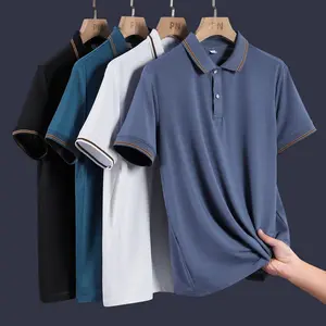 Men's 4-Pack Multi-Color Textured Short-Sleeve Polo Shirt Set: Contrast Collar & Cuff Detail Casual Daily Work T-Shirts