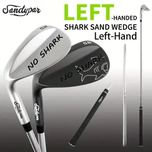 WUDAY Left-Handed Golf Wedge Loft 52°/56°/60° Sand Wedge / Matte Silver / Matte Black / Laser NO SHARK Gap Wedge CNC Milled Double-Sided Pattern / Fog Chrome High Wedge Flat Bottom 35.5 Inches Matte Laser Logo Sand Wedge