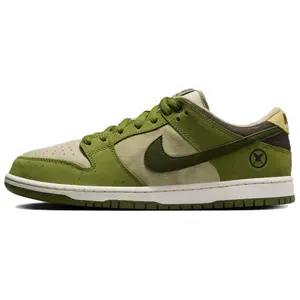 Nike Dunk Low SB 'Matcha' x Yuto Horigome Men's Skate Shoes - Matcha Green Suede Upper White Midsole Red Outsole Cushioned Sole Durable Construction