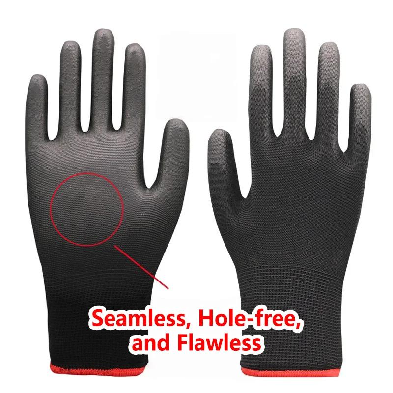 12PCS Black PU Coating Gloves Anti-Slip Multi-scenario Nylon PU Gloves Durable Gardening Machinery Automotive Repair 12PCS Black PU Coating Gloves Anti-Slip Multi-scenario Nylon PU Gloves Durable Gardening Machinery Automotive Repair