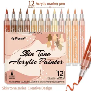 12 Color Valve Acrylic Ink Marker Pens, Non-Fading Watercolor Paints, Student Graffiti Art Supplies, Drawing Brushes DIY Back-To-School
