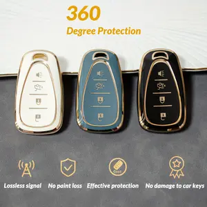 TPU Protective Key Fob Case Cover for Chevrolet Equinox Malibu Camaro Cruze Blazer Traverse Trax 2016-2021 Remote - Durable, Signal Unhinced, Scratch-Resistant Shell Car Accessories Automotive Clear Carbon