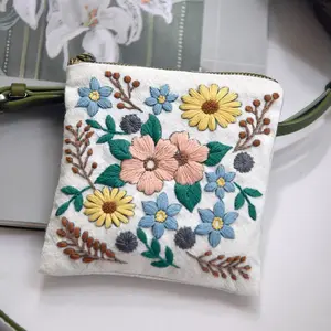 DIY money bag craft materials kit, handmade DIY embroidery kit for gifts