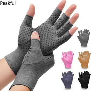 Daily Wear Anti-slip Compression Hand Gloves, Popular Unisex Fingerless Hand Care Gear, Ergonomic Typing Protection Hand Cover, stable wearing effect and anti-slip palm design, great for office typing, home daily use and leisure hand maintenance