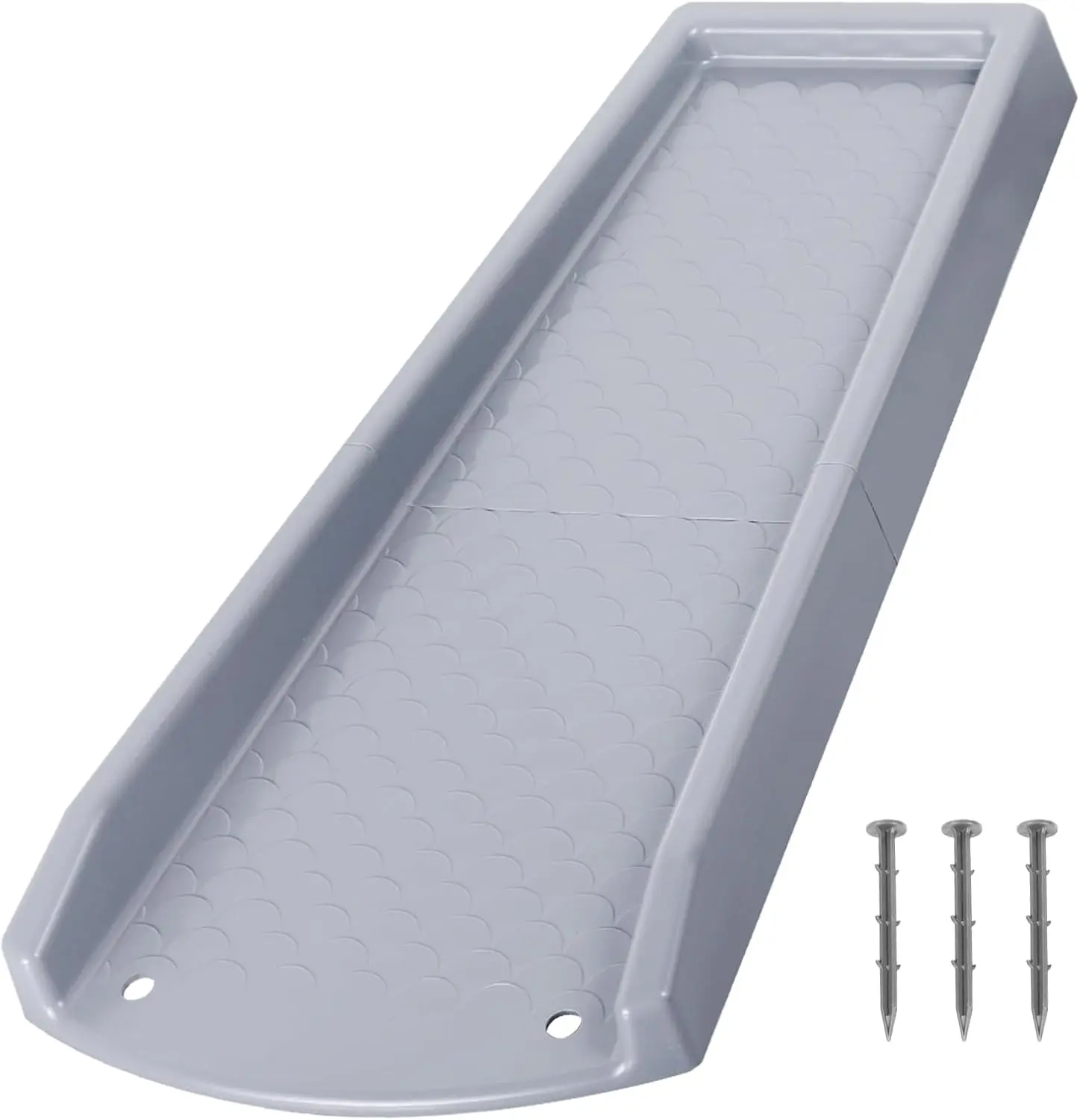 Rain Gutter Downspout Splash Block, Gutter Downspout Extensions for Water Drainage, 24" Gutter Splash Guards Downspout Extender, Fixable Down spout Drain Trays with PE Nails(1 Pack, Gray)