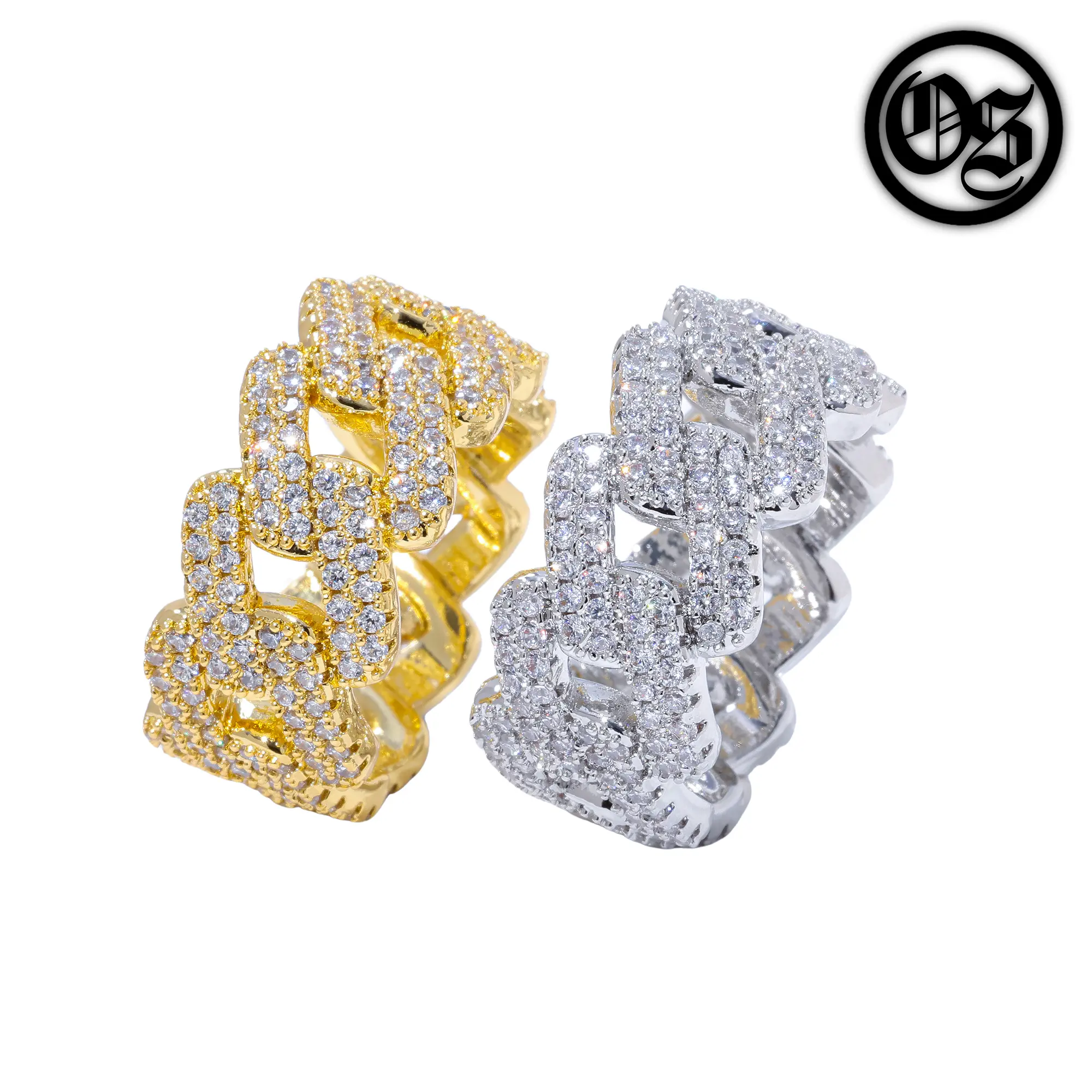 OTHERSIDE Iced Cuban Rings - Silver & Gold