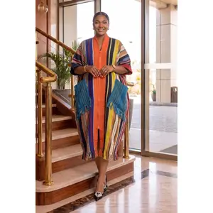 Regal Fringe Kaftan | Navy