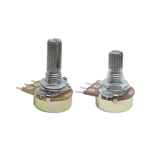 5pcs WH148 15mm 20mm Shaft 3Pin Linear Taper Rotary Potentiometer Resistor 1K 2K 10K 20K 50K 100K 1MΩ Ohm For Audio Volume Arduino With Knob