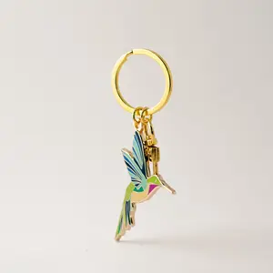 Hummingbird Enamel Keychain Bag Charm