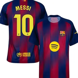 Unisex Soccer/Football Barcelona Team Lionel Messi 10 La Liga 2025/26 Home/Away Replica Jersey KHG