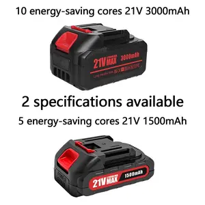 21v1500/3000mAh optional Lithium-Ion Battery Type-C Charging, Compatible with Chainsaw Drill Impact Wrench Pruning Shears Grass Trimmer, All 21v Makita Plug Interface