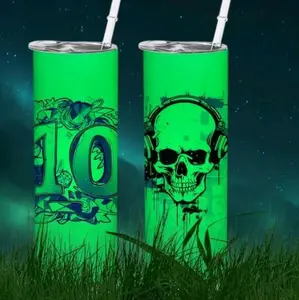 Glossy Finish Glow In The Dark 20oz Sublimation Straight Skinny Tumbler