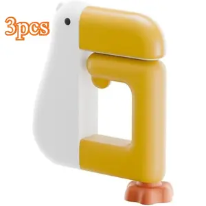 3pcs Portable Duck Shaped Detachable Non-Slip Folding Table Hook – No-Drill Purse Hanger & Bag Clamp for School/Office Desk Storage & Organization