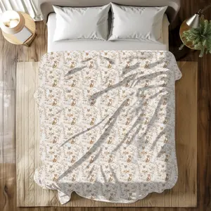 Pitbull Beige French Toile Blanket, Brown Toile Throw Blanket for Pitbull Lovers, Dog Toile de Jouy Gift, French Country Cozy Plush Blanket