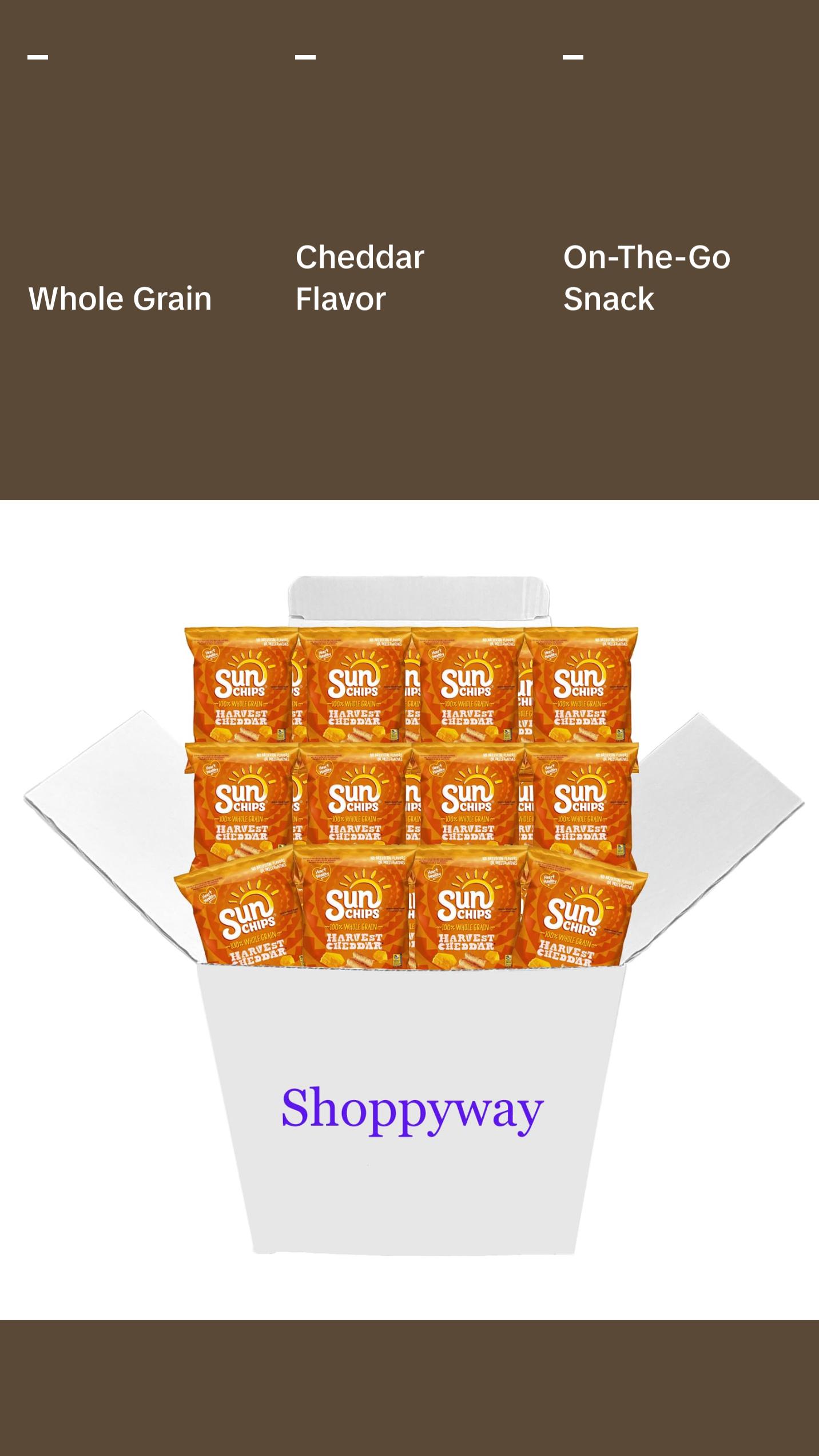 SunChips Harvest Cheddar Flavored Multigrain Chips, 1.5-Ounce Bags, Pack of 12 Bundled by Shoppyway Snacks Crunchy Crispy Corn Cheese