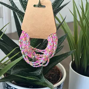 “Neon Moon” glass beaded & gold-filled beaded bracelet.