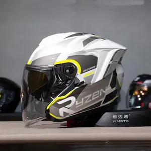 Helmet motorcycle helmet three-quarter helmet double lens spring and summer men and women riding locomotive anti-drop sticker kid street bike