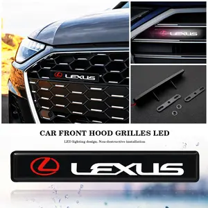 Lexus Car LED Front Grille Illuminated Decoration Light, Logo Lamp, Exterior Modification Strip, Daytime Running Light Decor, Waterproof Durable