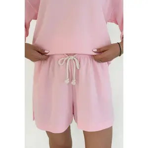 Sunkissed Rope Drawstring Shorts in Hibiscus