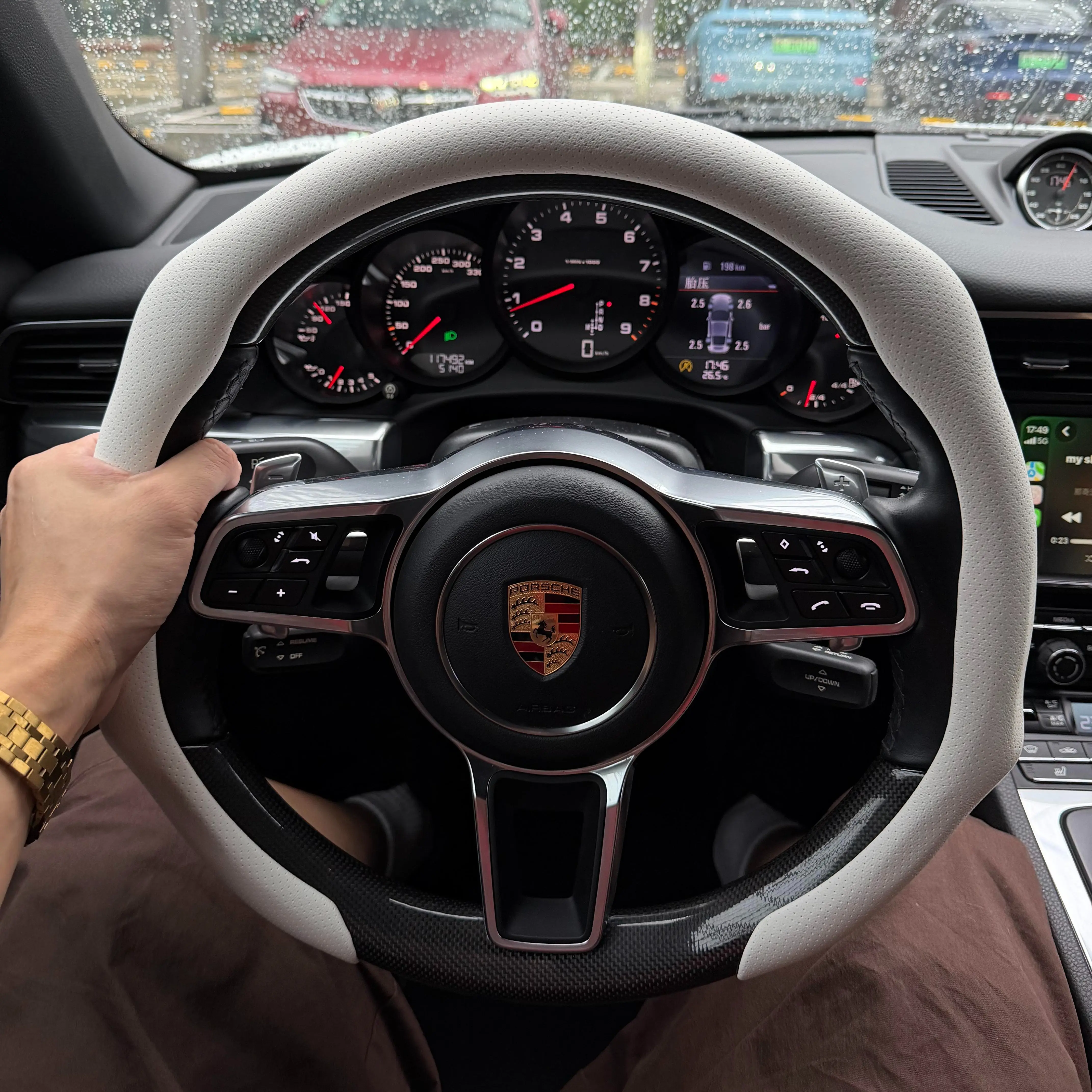 2026 New Napa Leather Steering Wheel Cover - Auto Accessories, Car Interior Accessories, Steady Nonslip, Breathable Cover Keeps Hands Fresher, Ultra-Thin All Weather Grip, Modern Sport Design, Universal Fit, Multiple Color Options