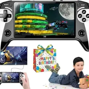 X9 Retro Handheld Game Console, IPS Screen Portable Gaming Device, Type-C Interface, Rechargeable, with Protective Case