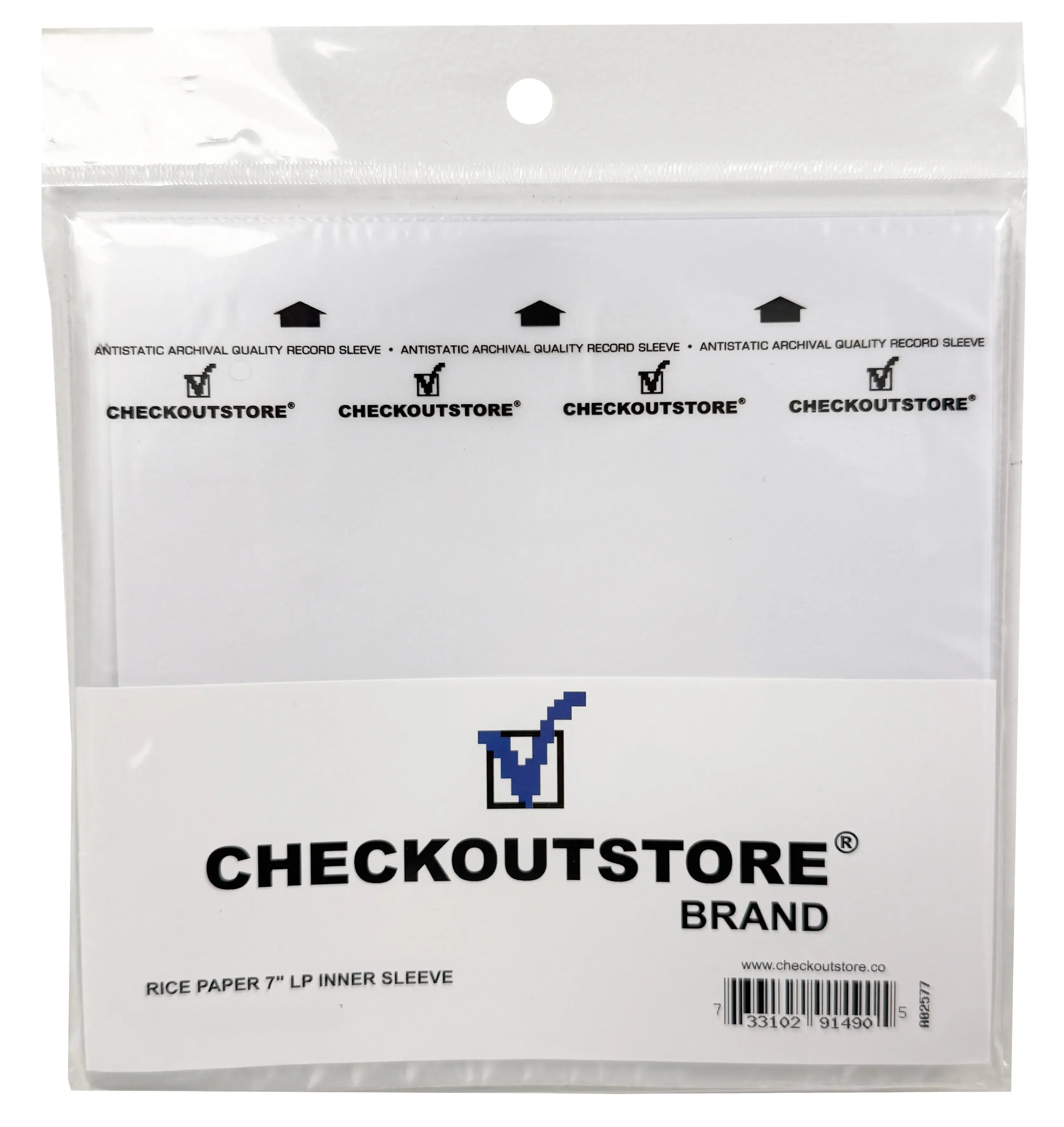CheckOutStore 3 Ply Rice Paper Archival Quality Anti Static Record for 7" Vinyl 45 RPM (Inner Sleeves)