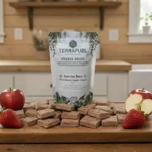TERRAFUEL  Strawberry Apple Crunch Bars 3.5 OZ - Nutrient-Packed with Berries Apples Buckwheat & Chia Seeds