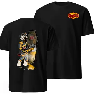 100% Cotton - Firefighter Skull Vintage Fire Rescue Graphic T-Shirt Blue Collar Workwear Streetwear Tee for Men ,t shirt for men graphic tee