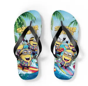 [Ship From US] - Unisex Cartoon Character Flip Flops, Summer Beach Theme, Lightweight Non-Slip Thong Sandals