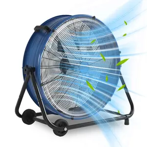 【GARVEE】High Speed 24 Inch Industrial Floor Fan, Heavy Duty Metal Structure, 3 Speed Air Circulator, 8800 CFM Strong Airflow, 360 Degree Adjustable Tilt Angle, Portable Moving Wheels, Easy Grip Handle, Garage Workshop Warehouse Factory Ventilation Fan