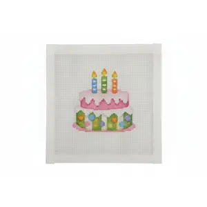 Happy Birthday Cake Needlepoint Canvas (3 candles)