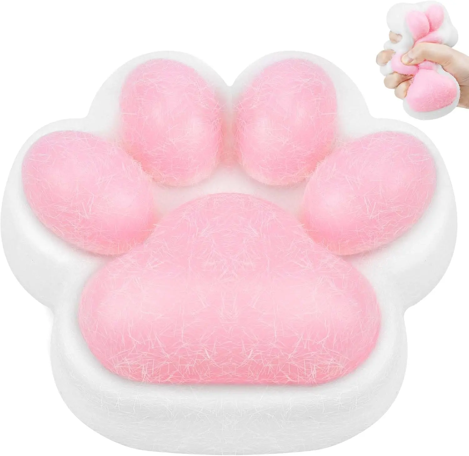 Cat 1pcs Cat Paw Squishy Toy, Big Cute Kawaii Fufu Squishies, Sticky Cat Paw Fur Ball, Super Soft Stress Relief Funny Fidget Toys, Novelty Things Suitable for Adults Kids Fun Squeeze Toy squishies adult  fidgets tape  squishy,fidget squad