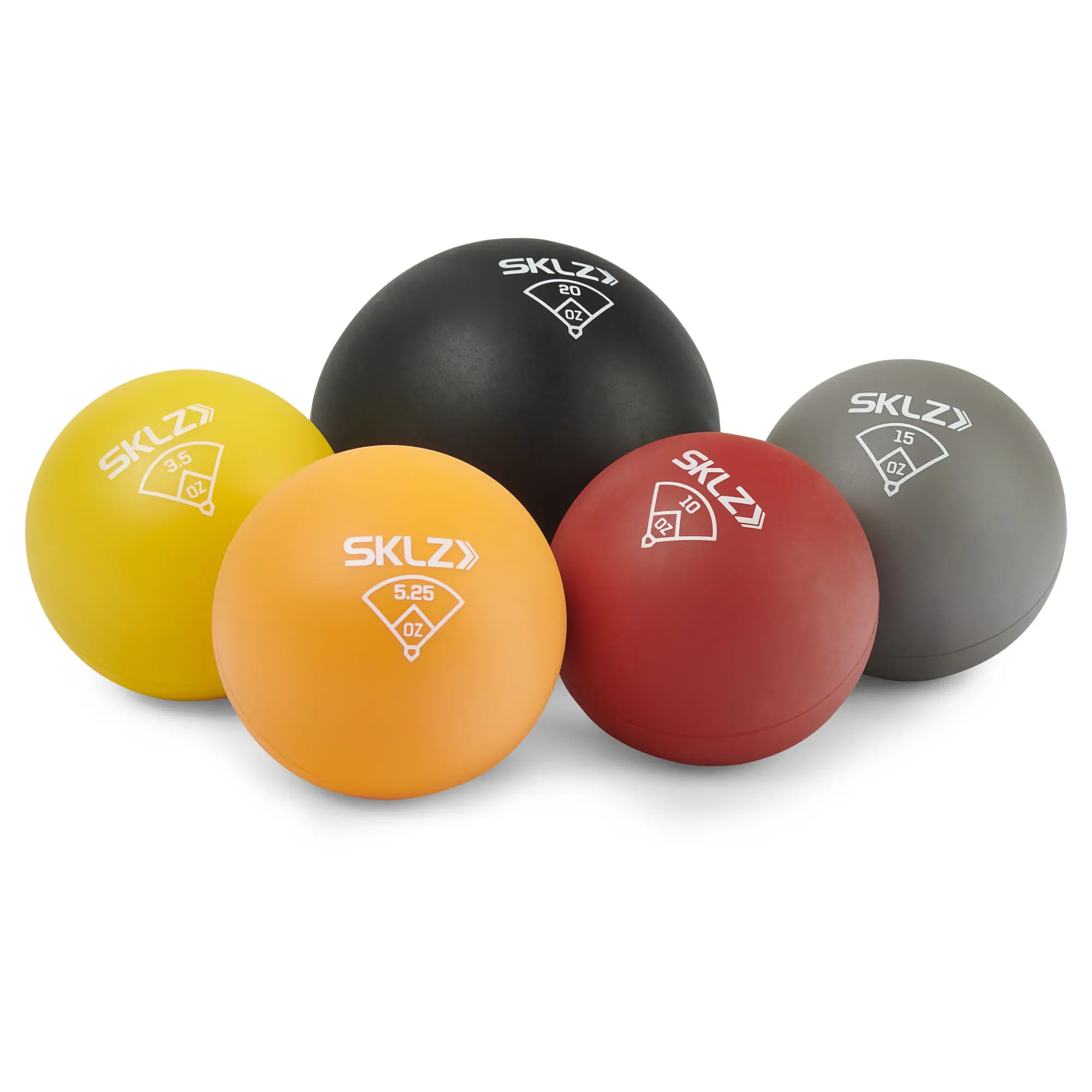 SKLZ Throwing Plyo Balls, Weight Marked Plyometric Set for Baseball & Softball Arm Strength, Overload/Underload Pitching Mechanics Training, Overload Training, Training Program