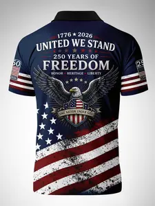 Men's American Eagle 250th Anniversary Independence Day Patriotic Polo Shirt, Stylish and Comfortable, Perfect for Celebrations