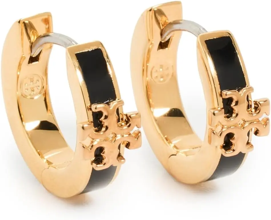 Tory Burch Women's Icon Enamel Huggie Earrings
