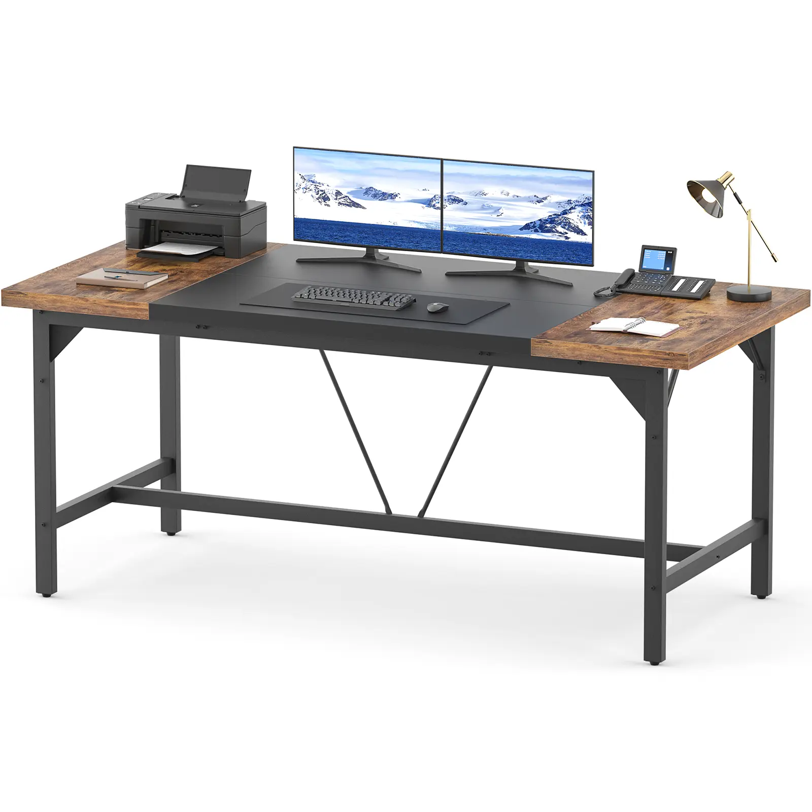 63x31.5 Inch Large 2-Person Office Desk - 1.4” Thick Premium Sturdy Conference Room Table, Modern Writing Table for Home Office Workstation