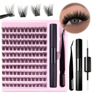 DIY Lash Extensions Kit Individual Lashes Lightweight Soft And Comfortable Lashes, Easy Wearing Natural Fluffy Lashes Effect
