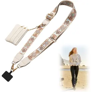 Cell Phone Lanyard Crossbody,Adjustable Cell Phone Strap with Wallet,Clip and Go Strap for Phone with Wallet Crossbody